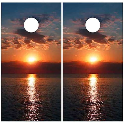 Sunset Cornhole Wrap and Boards