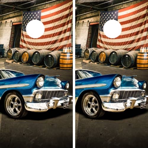 Classic Car Cornhole Wrap and Boards