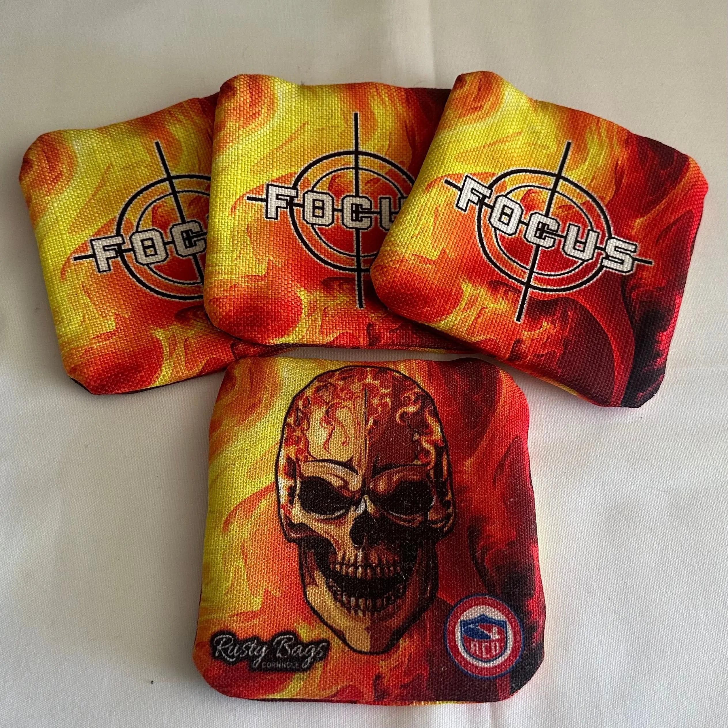 FOCUS - ACO STAMPED - Pro Cornhole Bags 4 KT Cornhole Wraps and Boards