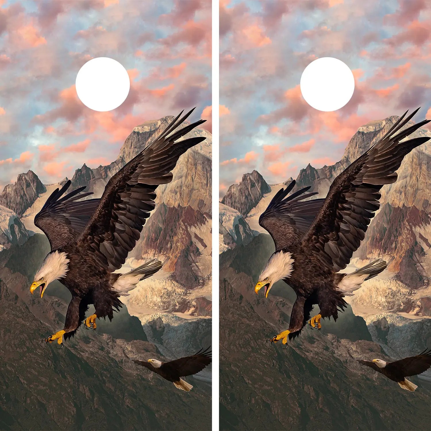 KT Cornhole - Eagle strike laminated Cornhole Vinyl Wraps / Sticker KT Cornhole Wraps and Boards