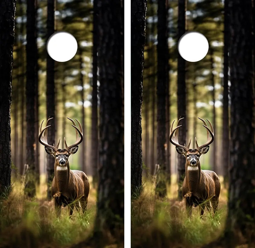 Monster Whitetail Beer Buck Cornhole Wood Board Skin Wrap Ripper Graphics