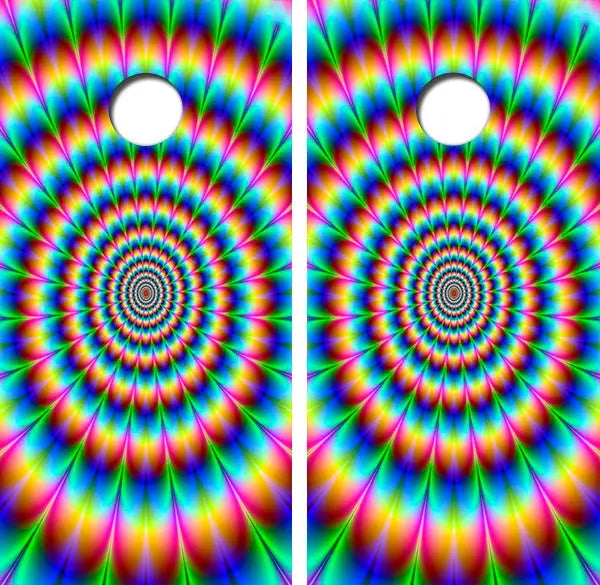 Psychedelic Cornhole Wood Board Skin Wrap Ripper Graphics