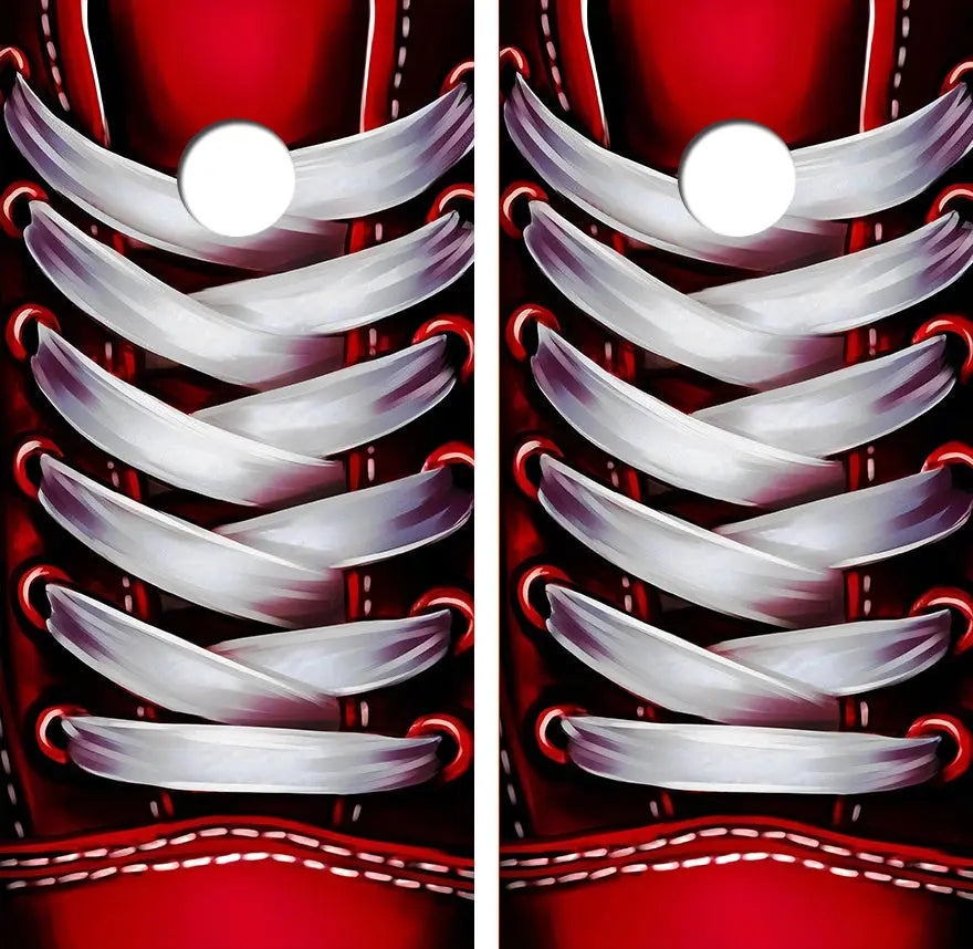 Shoelaces Cornhole Wood Board Skin Wrap Ripper Graphics