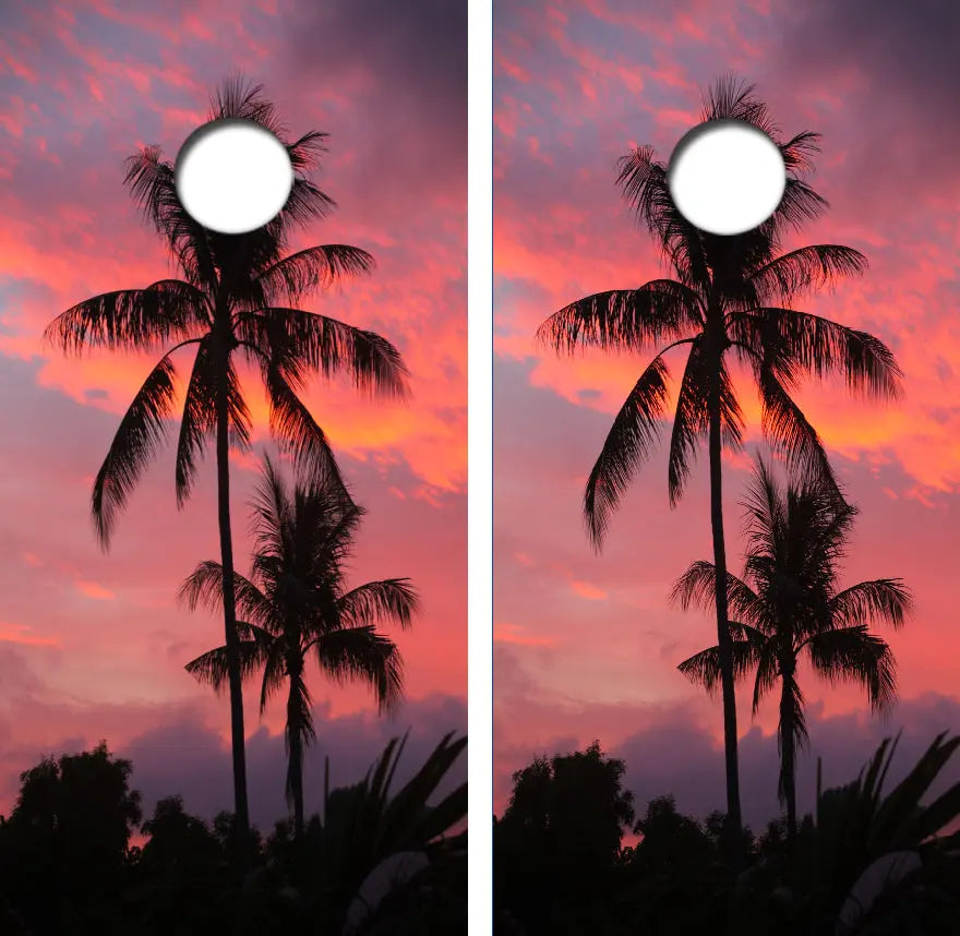 Tropical Sunset Cornhole Wrap Decal with Free Laminate Included Ripper Graphics