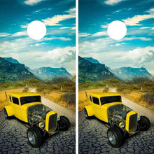 Load image into Gallery viewer, "1932 Deuce Coupe Cornhole Vinyl Wraps & Cornhole Boards (2 Pack) FH2108 KT Cornhole "