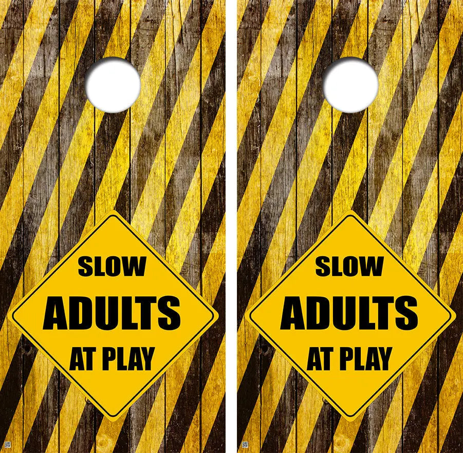 Adults Crossing Cornhole Board Skin Wraps FREE LAMINATE Ripper Graphics
