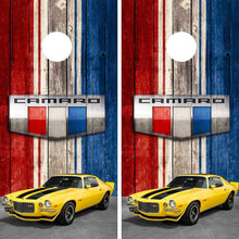 Load image into Gallery viewer, "American Camaro Classic Car Cornhole Vinyl Wraps & Cornhole Boards (2 Pack) FH2210 KT Cornhole "