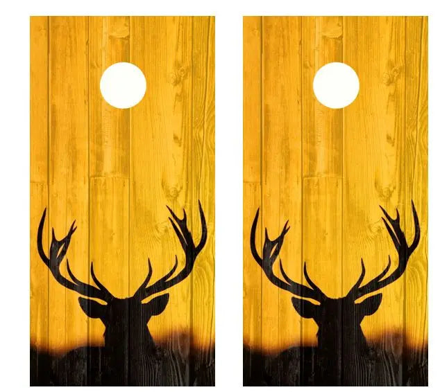Big Rack Buck Silhouette Barnwood Cornhole Wood Board Skin Wr Ripper Graphics