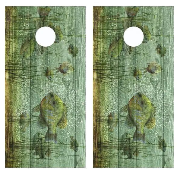 Blue Gill Barnwood Cornhole Wood Board Skin Wrap Ripper Graphics