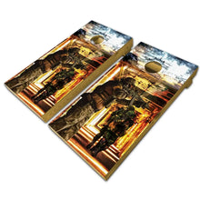 Load image into Gallery viewer, "Burning City Military Patrol Cornhole Vinyl Wraps & Cornhole Boards (2 Pack) FH2077 KT Cornhole "