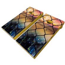 Load image into Gallery viewer, "Chain Link Sunset Cornhole Vinyl Wraps & Cornhole Boards (2 Pack) FH2070 KT Cornhole "