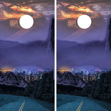 Load image into Gallery viewer, "City Sunset Landscape Cornhole Vinyl Wraps & Cornhole Boards (2 Pack) FH2074 KT Cornhole "