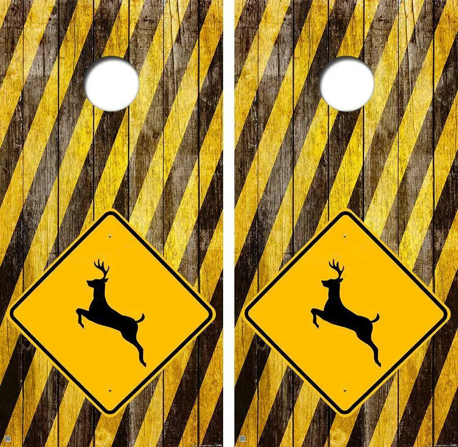 Deer Crossing Cornhole Wood Board Skin Wrap Ripper Graphics