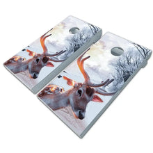Load image into Gallery viewer, "Deer Hunt Landscape Cornhole Vinyl Wraps & Cornhole Boards (2 Pack) FH2069 KT Cornhole "