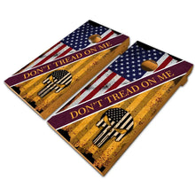 Load image into Gallery viewer, "Don't Tread On Me Striped Cornhole Vinyl Wraps & Cornhole Boards (2 Pack) FH2096 KT Cornhole "