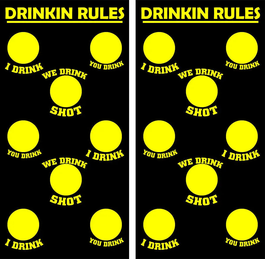 Drinkin Rules Cornhole Wood Board Skin Wraps FREE LAMINATE Ripper Graphics