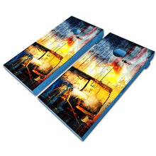 Load image into Gallery viewer, "Firefighter Bus Fire Cornhole Vinyl Wraps & Cornhole Boards (2 Pack) FH2059 KT Cornhole "