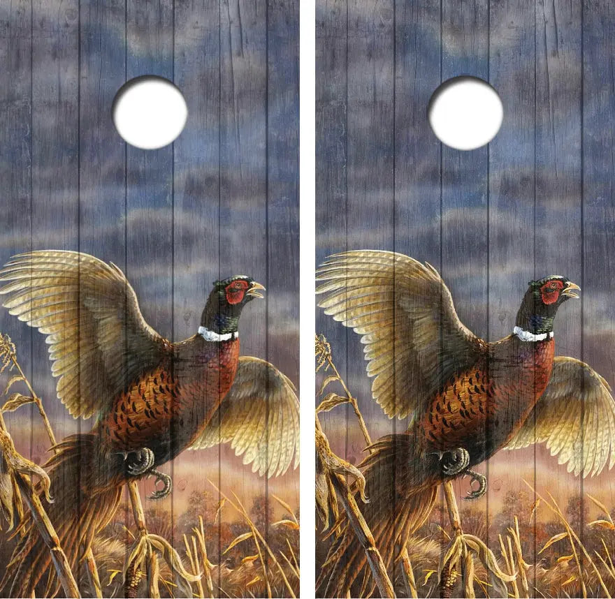 Flying Pheasant Cornhole Wrap Decal with Free Laminate Included Ripper Graphics