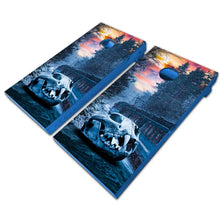 Load image into Gallery viewer, "Frozen Train Express Landscape Cornhole Vinyl Wraps & Cornhole Boards (2 Pack) FH2071 KT Cornhole "