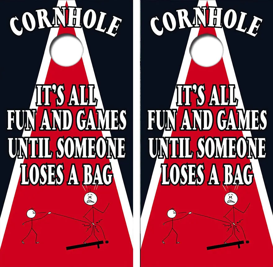 Fun & Games Cornhole Wrap Decal with Free Laminate Included Ripper Graphics