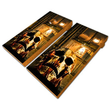 Load image into Gallery viewer, "Gothic Large Skull American Flag Cornhole Vinyl Wraps & Cornhole Boards (2 Pack) FH2062 KT Cornhole "