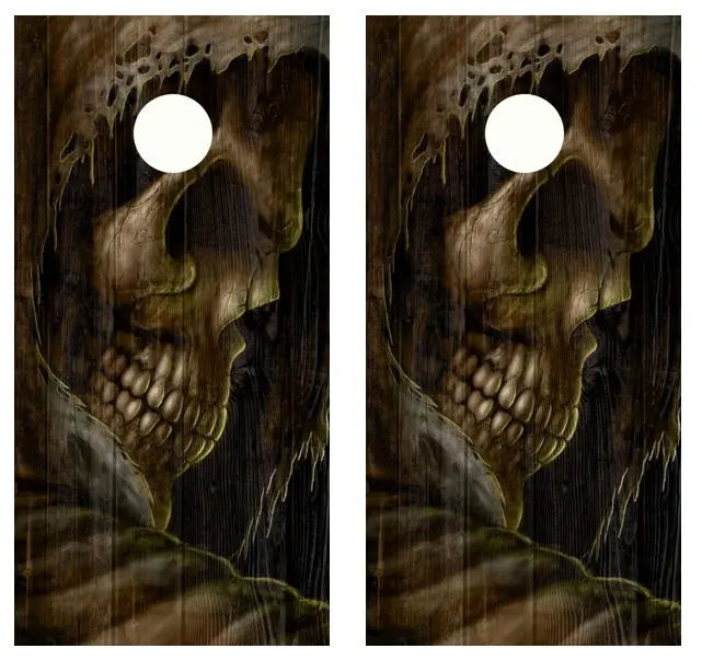 Grim Reaper Barnwood Cornhole Wood Board Wrap Ripper Graphics