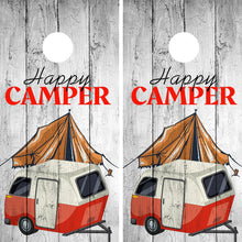 Load image into Gallery viewer, Happy Camper Cornhole Vinyl Wraps & Cornhole Boards (2 Pack) FH2227B KT Cornhole