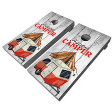 Load image into Gallery viewer, Happy Camper Cornhole Vinyl Wraps & Cornhole Boards (2 Pack) FH2227B KT Cornhole
