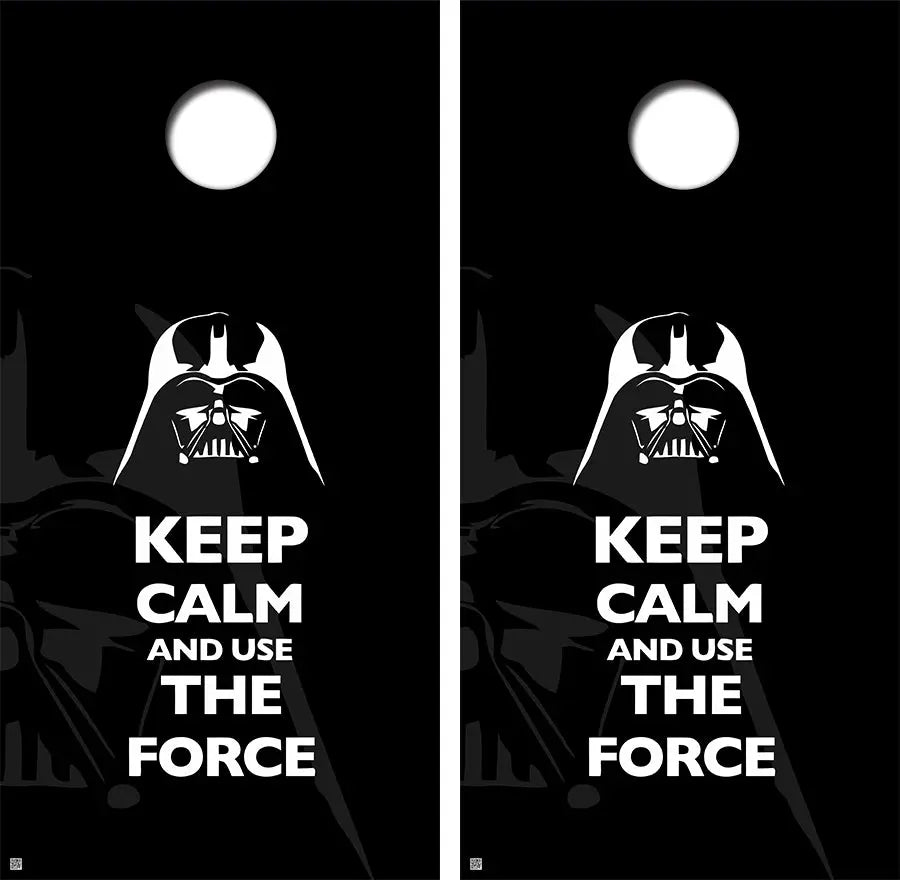 Keep Calm And Use The Force Cornhole Board Skin Wrap FREE LAMINATE Ripper Graphics