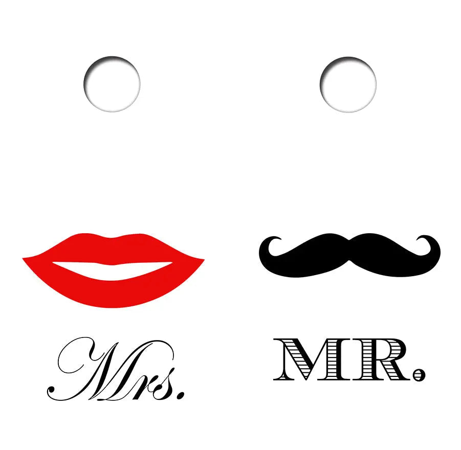MR./MRS. Cornhole Wood Board Skin Wraps FREE LAMINATE Ripper Graphics