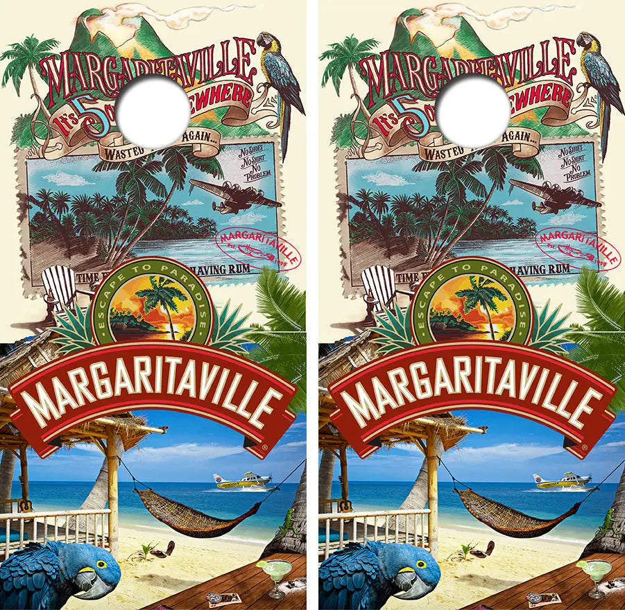 Magaritaville Cornhole Wood Board Skin Wrap Ripper Graphics