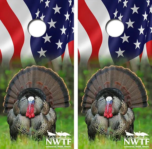 NWTF Turkey Cornhole Wood Board Skin Wrap Ripper Graphics
