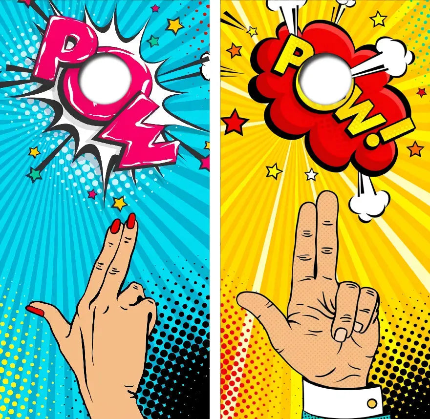 POW Finger Pointing Cornhole Wrap Decal with Free Laminate Included Ripper Graphics