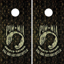 Load image into Gallery viewer, "POW MIA Black Camo Cornhole Vinyl Wraps & Cornhole Boards (2 Pack) FH2093 KT Cornhole "