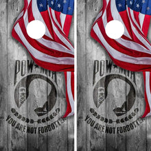 Load image into Gallery viewer, "POW MIA Weathered Grey Cornhole Vinyl Wraps & Cornhole Boards (2 Pack) FH2091 KT Cornhole "