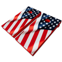 Load image into Gallery viewer, "Patriotic Flag Cornhole Wraps & Cornhole Boards (2 Pack) SG2019 KT Cornhole "