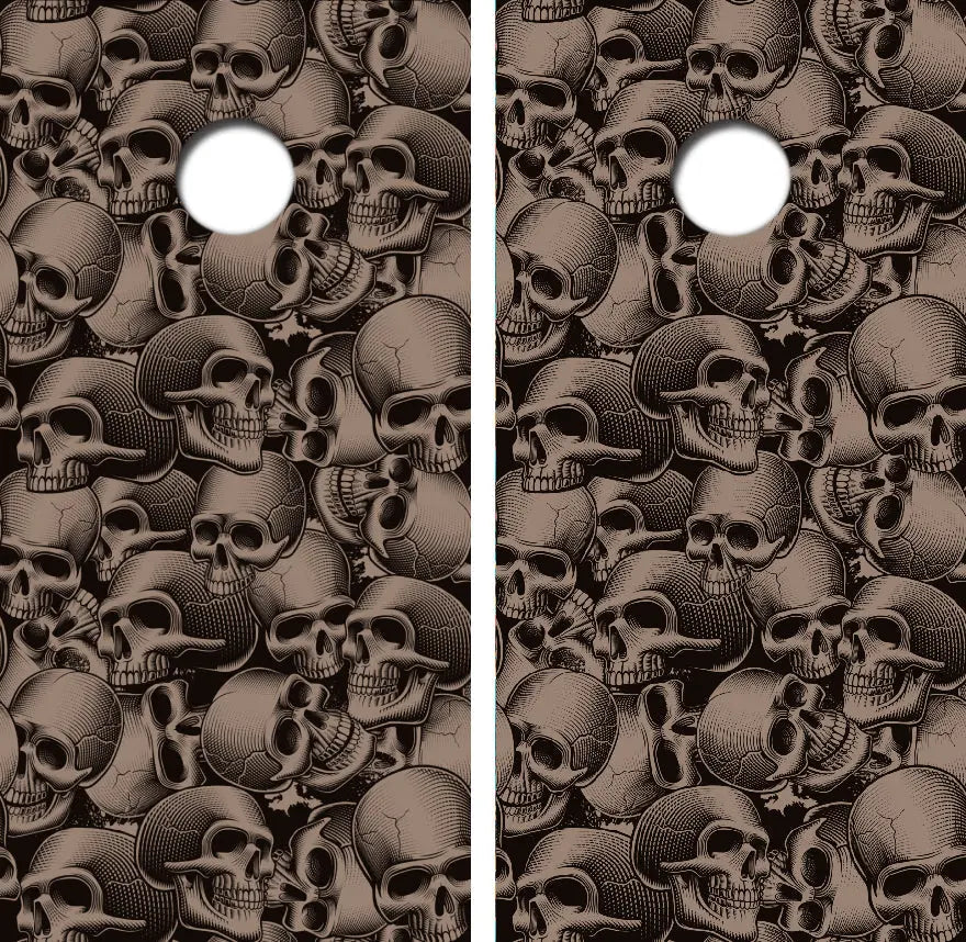 Seemless Skulls Cornhole Wrap Decal with Free Laminate Included Ripper Graphics