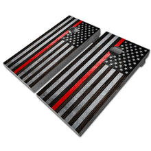Load image into Gallery viewer, "Thin Red Line Flag Cornhole Vinyl Wraps & Cornhole Boards (2 Pack) SV1000 KT Cornhole "