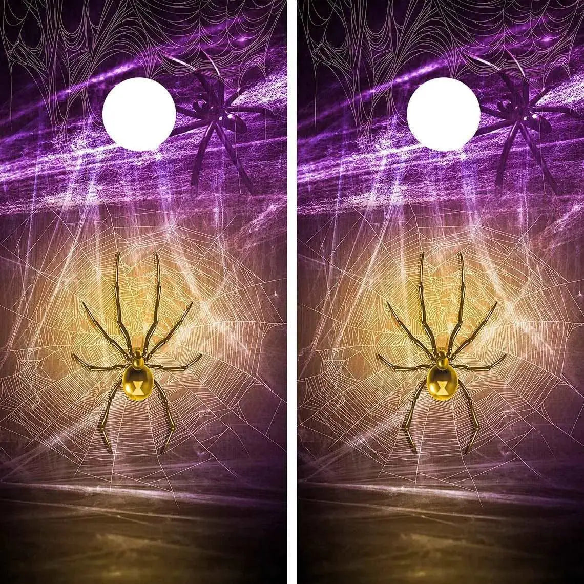 Webbed Spider Cornhole Vinyl Wraps & Cornhole Boards (2 Pack) FH2103 KT Cornhole