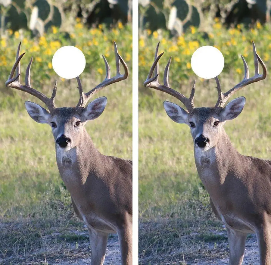 White Tail Deer Buck Cornhole Wood Board Skin Wrap Ripper Graphics