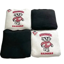 Load image into Gallery viewer, "Wisconsin Badger Cornhole Bags Two-Sided Pro-Level Regulation - Officially Licensed KT Cornhole Wraps and Boards "