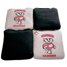 Load image into Gallery viewer, "Wisconsin Badger Cornhole Bags Two-Sided Pro-Level Regulation - Officially Licensed KT Cornhole Wraps and Boards "