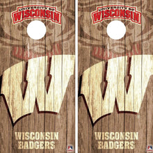 Load image into Gallery viewer, "Wisconsin Badgers Cornhole Vinyl Wraps & Cornhole Boards (2 Pack) FH5002 - Officially Licensed KT Cornhole "