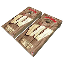 Load image into Gallery viewer, "Wisconsin Badgers Cornhole Vinyl Wraps & Cornhole Boards (2 Pack) FH5002 - Officially Licensed KT Cornhole "
