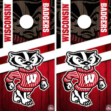 Load image into Gallery viewer, "Wisconsin Badgers Cornhole Vinyl Wraps & Cornhole Boards (2 Pack) FH5004 - Officially Licensed KT Cornhole "