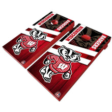 Load image into Gallery viewer, "Wisconsin Badgers Cornhole Vinyl Wraps & Cornhole Boards (2 Pack) FH5004 - Officially Licensed KT Cornhole "