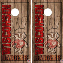 Load image into Gallery viewer, "Wisconsin Badgers Cornhole Vinyl Wraps & Cornhole Boards (2 Pack) FH5005 - Officially Licensed KT Cornhole "