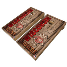 Load image into Gallery viewer, "Wisconsin Badgers Cornhole Vinyl Wraps & Cornhole Boards (2 Pack) FH5005 - Officially Licensed KT Cornhole "