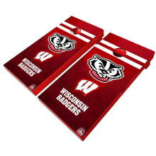 Load image into Gallery viewer, "Wisconsin Badgers Cornhole Vinyl Wraps and Cornhole Boards (2 Pack) FH2042 - Officially Licensed KT Cornhole "