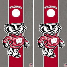 Load image into Gallery viewer, "Wisconsin Badgers Cornhole Vinyl Wraps and Cornhole Boards FH2043 - Officially Licensed KT Cornhole "